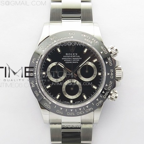 Noob공장 롤렉스 세라믹 데이토나 블랙다이얼 브레이슬릿 눕 Daytona 116500LN Noob 904L 1:1 Best Edition Black Dial on 904L SS Bracelet SA4130