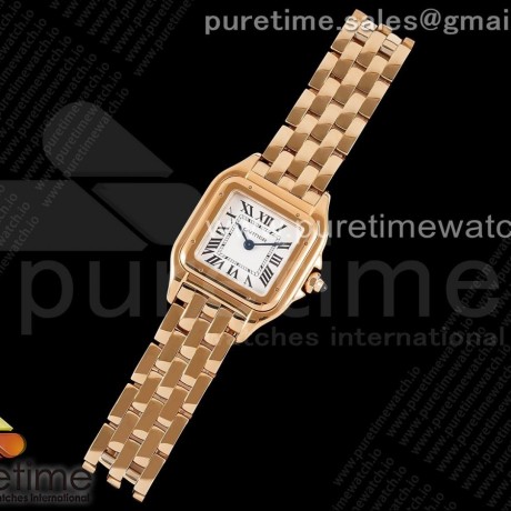 BV공장 까르띠에 팬더 22 로즈골드금통 화이트다이얼 브레이슬릿 Panthère 22mm BVF 1:1 Best Edition RG White Dial on RG Bracelet Ronda Quartz