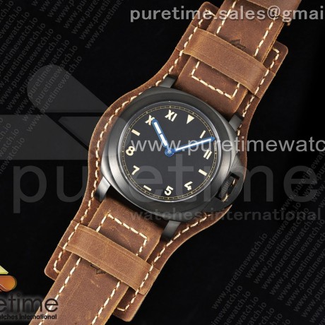HW공장 파네라이 PAM779 PVD블랙케이스 블랙다이얼 가죽분트스트랩 PAM779 Luminor California PVD HWF 1:1 Best Edition on Brown Leather Strap A6497