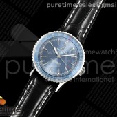 TF공장 브라이틀링 내비타이머 41 블루다이얼 블랙가죽스트랩 Navitimer 41 SS TF 1:1 Best Edition Blue Dial on Black Leather Strap A2824