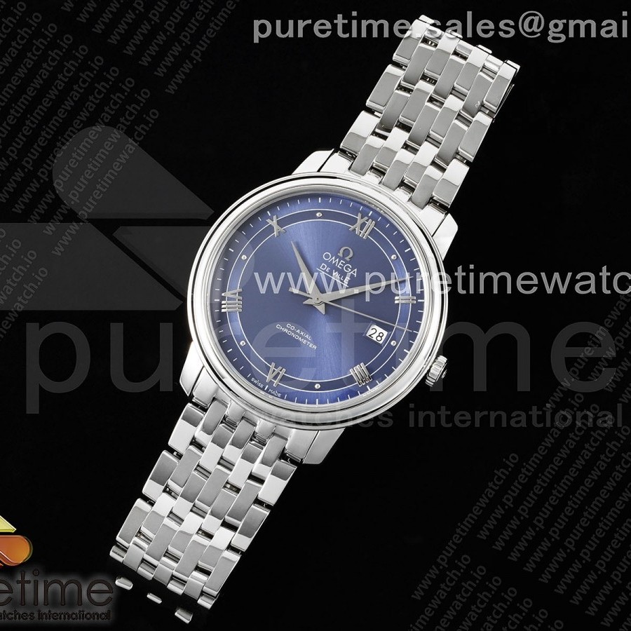 TWS공장 오메가 드 빌 스틸 블루다이얼 실버인덱스 브레이슬릿 De Ville SS TWF 1:1 Best Edition Blue Dial SS Dot Markers on SS Bracelet MIYOTA 9015