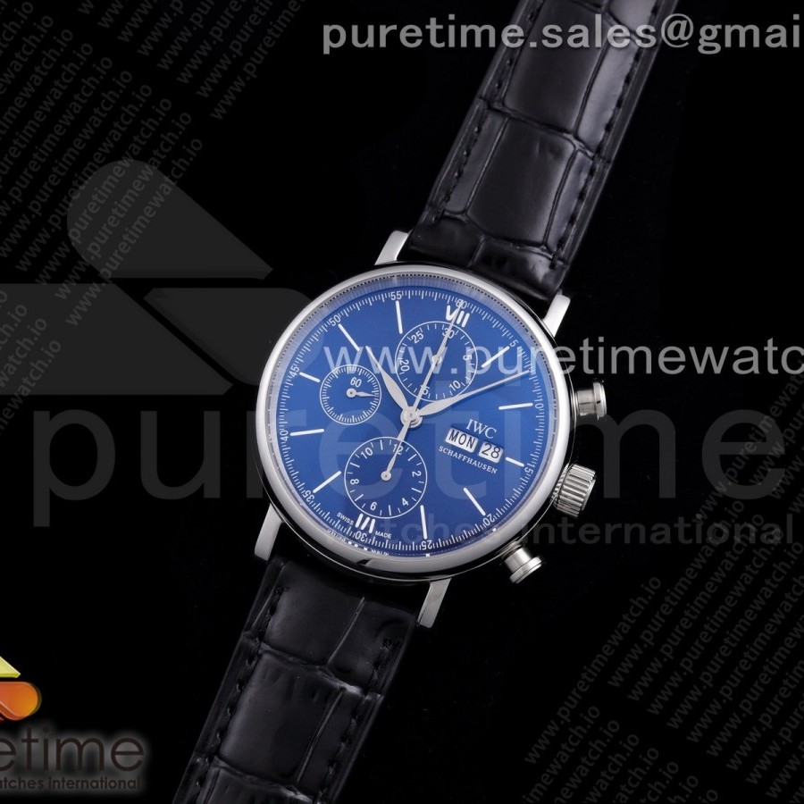 TW공장 포르토피노 150주년 블루다이얼 가죽스트랩 Portofino Chrono SS '150 Years' Blue Dial on Black Leather Strap A7750