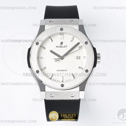 JJ+공장 위블로 클래식퓨전 42mm 화이트다이얼 러버스트랩 Classic Fusion Bang 42mm SS/RU White JJ+F A1110(제이제이플러스)