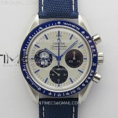 N1공장 오메가 스피드마스터 스누피 스틸 블루앤화이트 페브릭스트랩 Speedmaster Professional "Silver Snoopy Award" 50th Anniversary N1F 1:1 Best Edition A3861