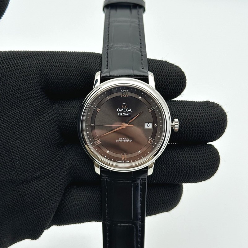 TWS공장 오메가 드 빌 스틸 그레이다이얼 실버인덱스 가죽스트랩 De Ville SS TWF 1:1 Best Edition Deep Blue Dial on Black Leather Strap MIYOTA 9015