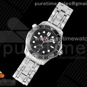 TWS공장 오메가 씨마스터 다이버 300M 스틸 블랙다이얼 브레이슬릿 Seamaster Diver 300M TWS 1:1 Best Edition Black Ceramic Black Dial on SS Bracelet A8800