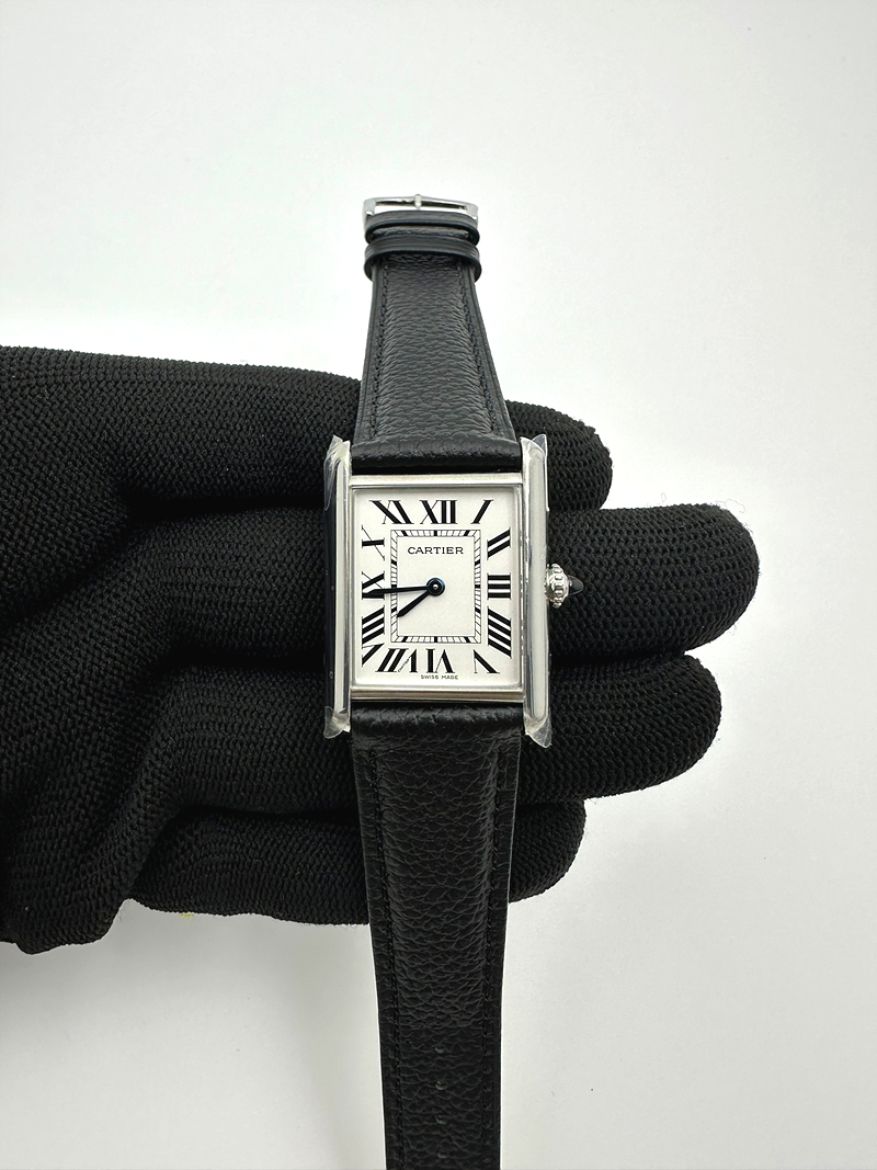 국내배송!! AF공장 까르띠에 탱크 머스트 라지 스틸 화이트다이얼 가죽스트랩 (고유번호 AF12)