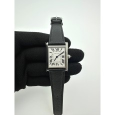 국내배송!! AF공장 까르띠에 탱크 머스트 라지 스틸 화이트다이얼 가죽스트랩 (고유번호 AF13)