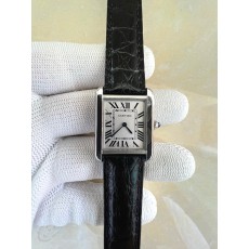 국내배송!! AF공장 까르띠에 탱크솔로 24MM 스틸 화이트다이얼 블랙크로커다일스트랩 (고유번호 w4f2)