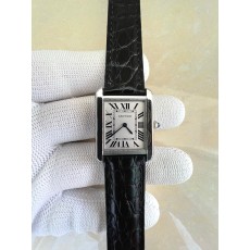 국내배송!! AF공장 까르띠에 탱크솔로 24MM 스틸 화이트다이얼 블랙크로커다일스트랩 (고유번호 w4f3)