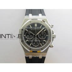 [26.01 UP] DD공장 오데마피게 로얄오크 크로노그래프 26240 스틸 블랙다이얼 러버스트랩 Royal Oak Chrono 26240 SS V2 DDF 1:1 Best Edition Black Dial On Black Rubber Strap Super Clone DD4401