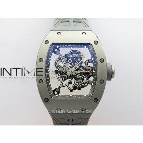 ZF공장 리차드밀 RM055 티타늄 스켈레톤다이얼 그레이러버스트랩 RM055 Titanium Carbide ZF 1:1 Best Edition Skeleton Dial On Gray Shark Rubber Strap RMUL2 Super Clone